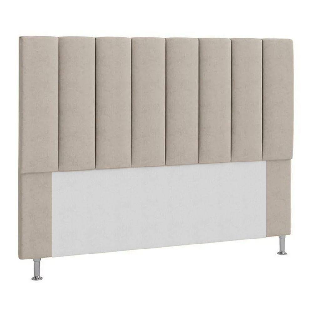 Cabeceira Cancun Para Cama Box King 195 Cm Suede Bege - LM DECOR
