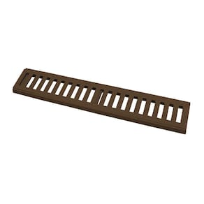 Ralo Grelha Linear com Caixilho em Alumínio Marrom 20x50cm