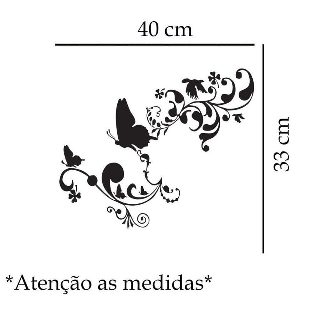 Adesivo De Parede Borboleta E Folhagem