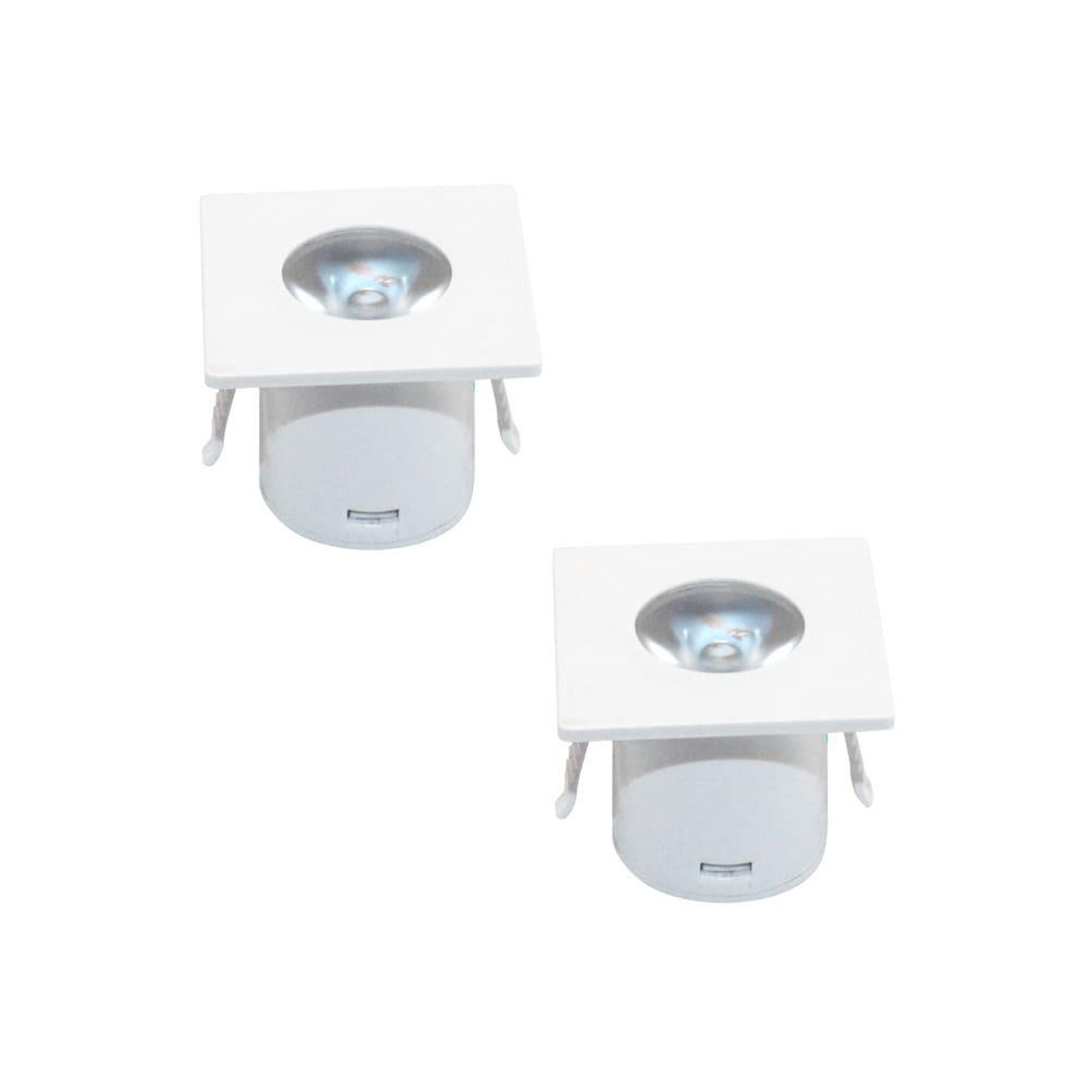 KIT 4 MINI SPOT Luminaria LED QUADRADA 1W 3000K BRANCO MOVEIS BIVOLT KIAN