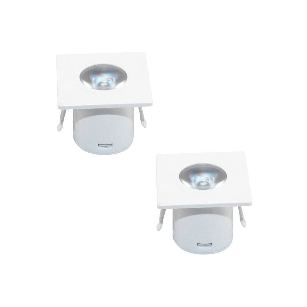 KIT 2 MINI SPOT Luminaria LED QUADRADA 1W 3000K BRANCO MOVEIS BIVOLT KIAN