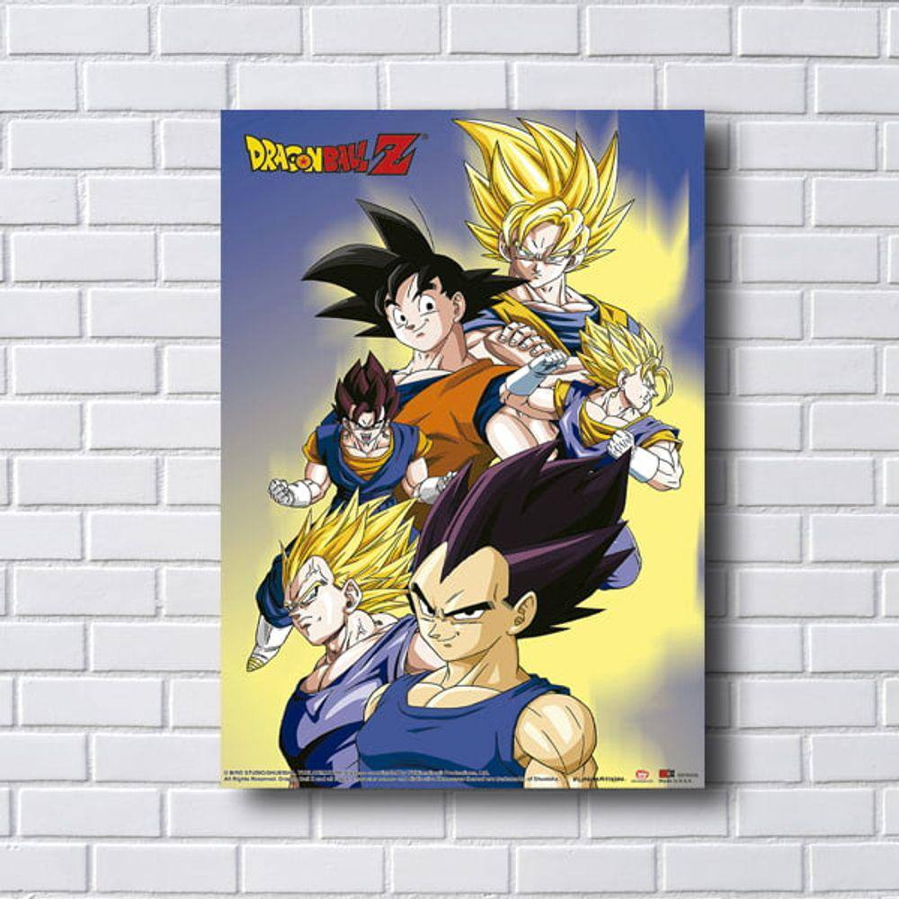 Quadro Decorativo Dragon Ball Goku Desenho Com Moldura G04