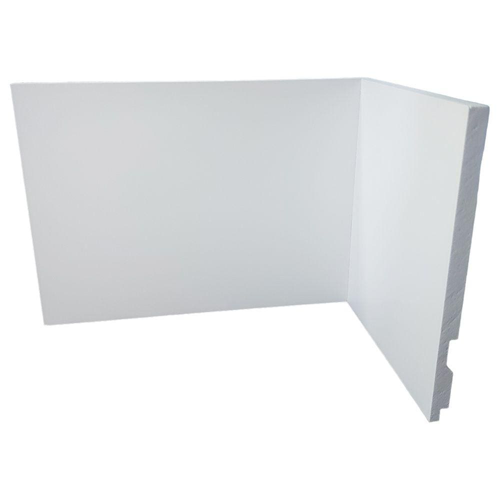 Kit com 10 Barras de Rodapé de Poliestireno Liso - Branco - 15cm de altura (15x1x240cm)