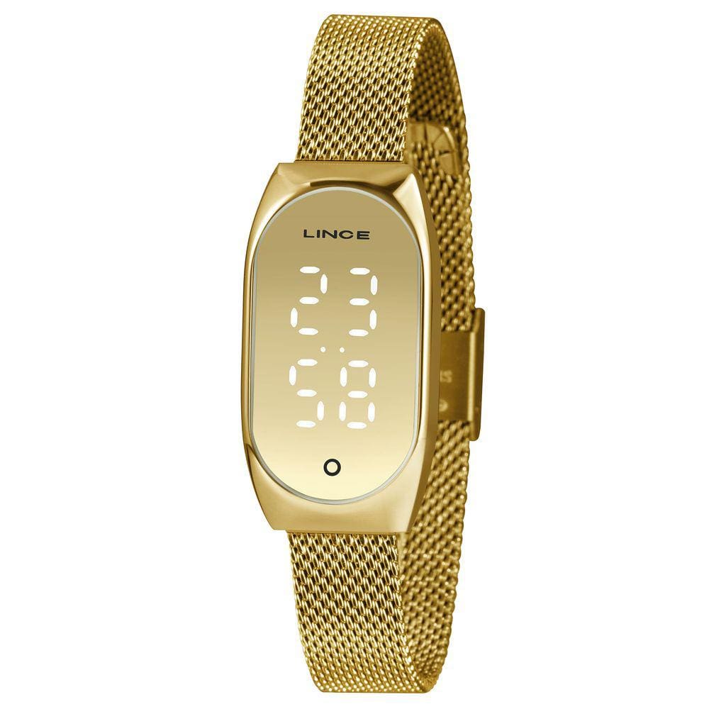Relógio LINCE feminino dourado digital LDG4706L CXKX