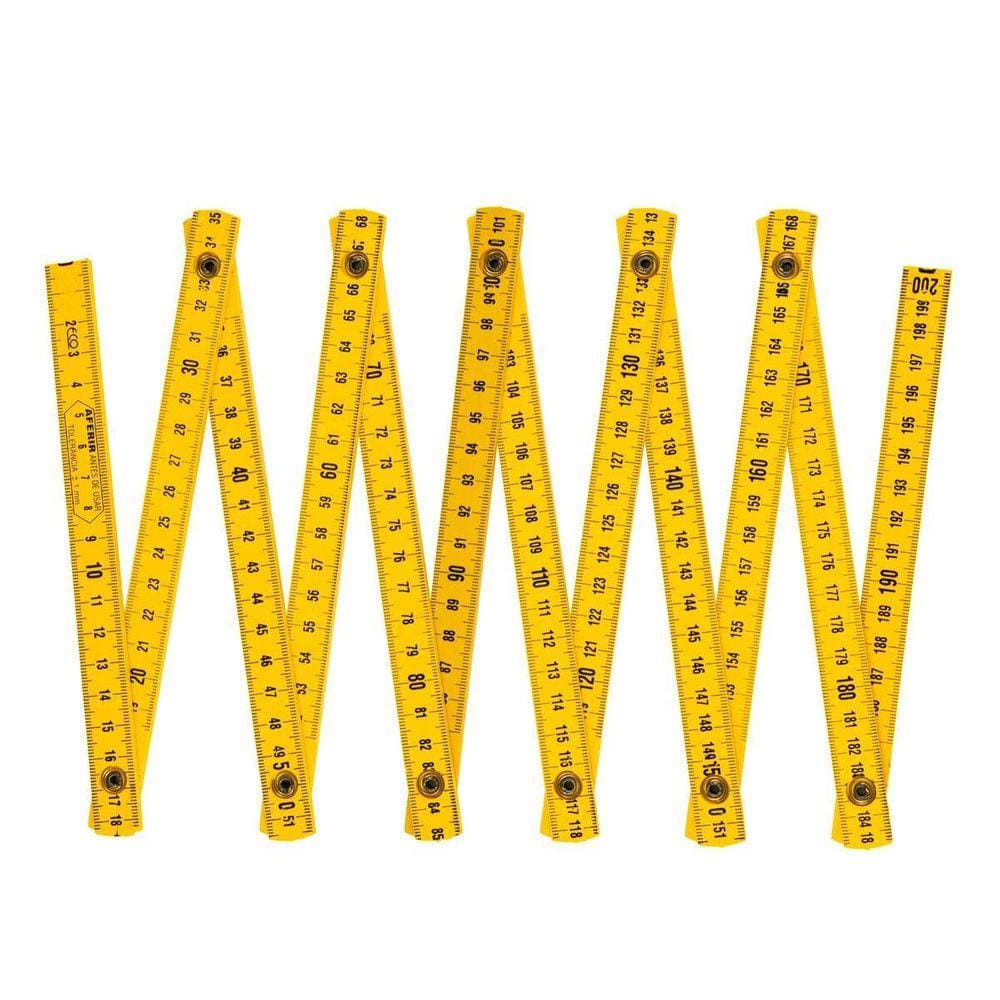 Escala Métrica De Nylon Amarelo Régua 2 Metros Profissional
