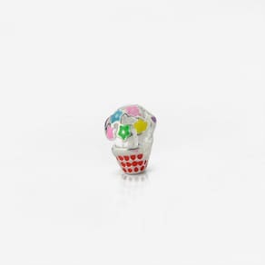 Berloque Espaçador Buquê Flores Esmaltado Colorido