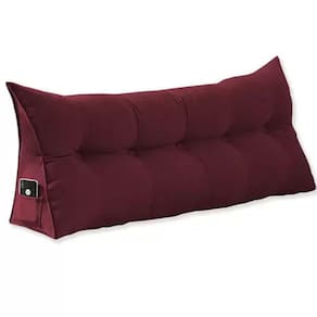 Cabeceira Almofada Para Leitura Na Cama Mel Casal 140 cm Suede Vermelho Bordo - LM DECOR