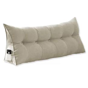 Cabeceira Almofada Para Leitura Na Cama Mel King 195 cm Suede Bege - LM DECOR