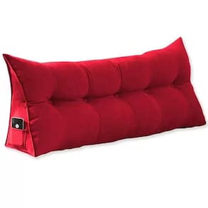 Cabeceira Almofada Para Leitura Na Cama Mel Solteiro 90 cm Suede Vermelho - LM DECOR