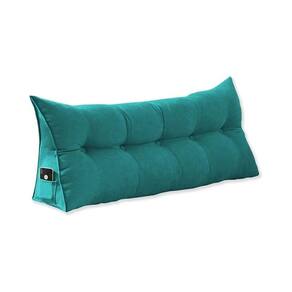 Cabeceira Almofada de Apoio Para Encosto Mel Solteiro 90 cm Suede Azul Turquesa - LM DECOR