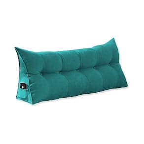 Cabeceira Almofada Para Leitura Na Cama Mel Solteiro 90 cm Suede Azul Turquesa - LM DECOR