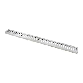 Ralo Grelha Linear com Caixilho em Alumínio Polido 15x100cm
