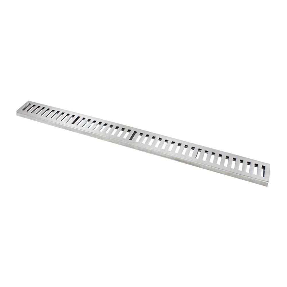 Ralo Grelha Linear com Caixilho em Alumínio Polido 8x100cm