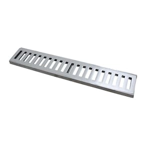 Ralo Grelha Linear com Caixilho em Alumínio Polido 8x50cm