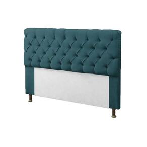 Cabeceira para Cama Box Solteiro 90cm Mirage c/ Capitonê Suede Azul Turquesa - LM DECOR