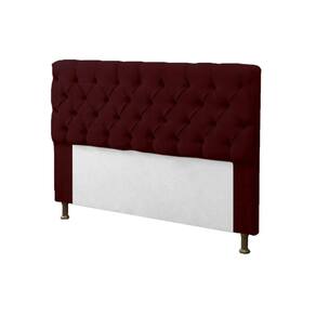 Cabeceira para Cama Box Casal 140cm Mirage c/ Capitonê Suede Vermelho Bordo - LM DECOR