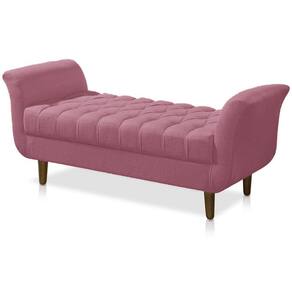 Recamier Calçadeira 02 Lugares 150cm Capitonê Grecia Suede Rosa Barbie - LM DECOR