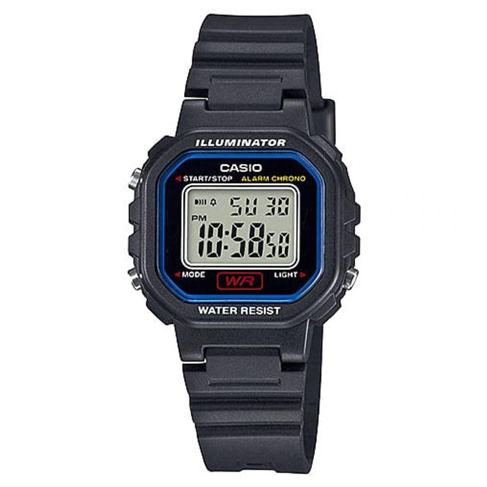 Relógio CASIO Illuminator unissex digital preto LA-20WH-1CDF