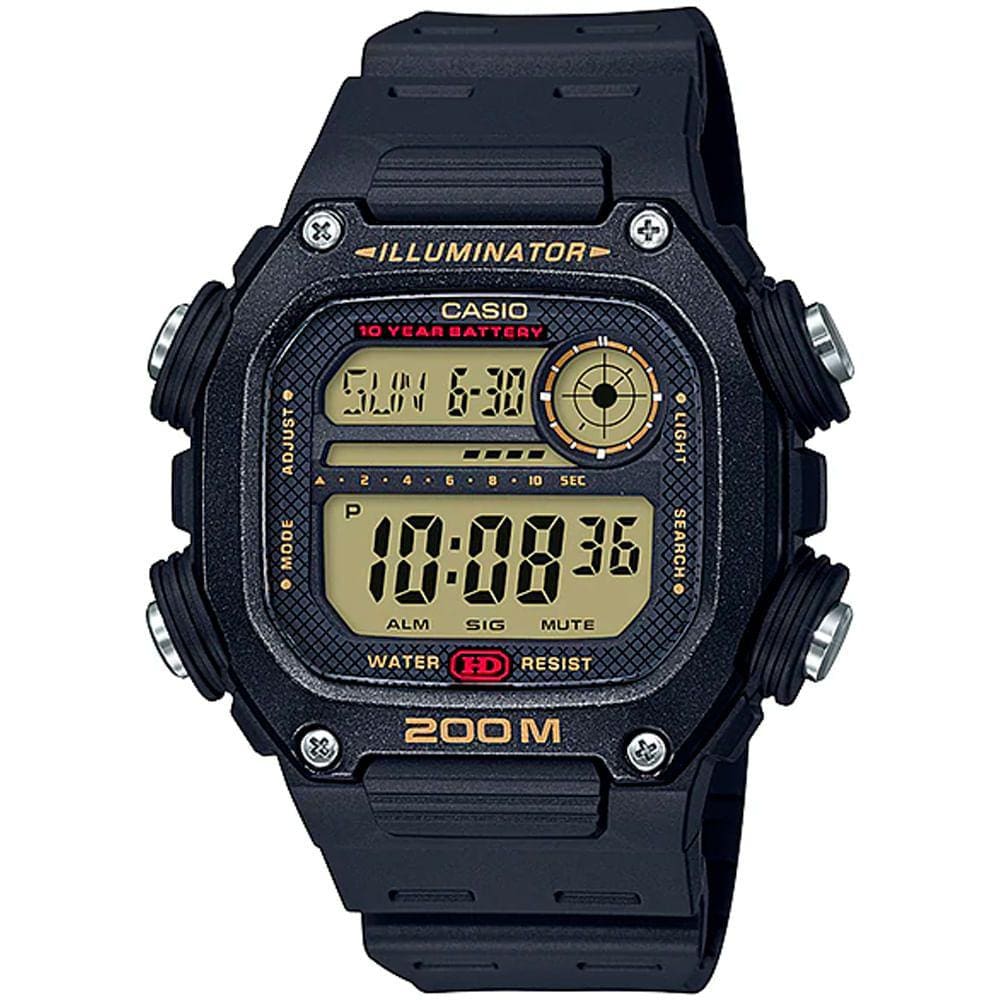 Relógio CASIO Illuminator masculino preto DW-291H-9AVDF
