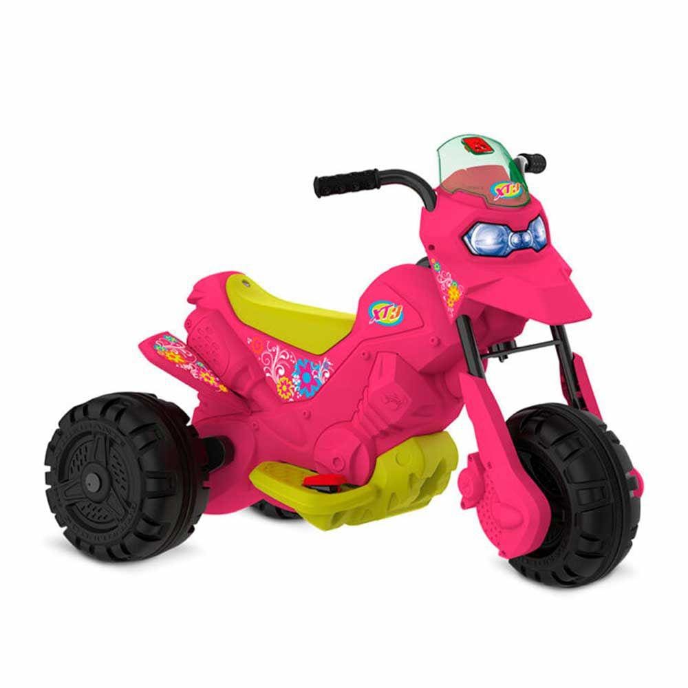 Moto eletrica 99cm feminina infantil ate 35kg 6v menina rosa biemme