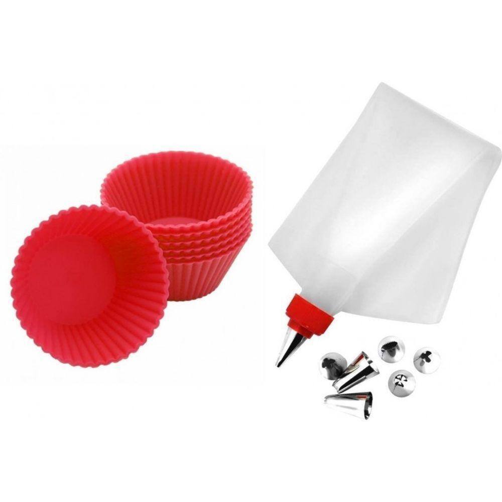 Kit Confeiteiro Saco de Confeitar Forma Silicone e Bicos