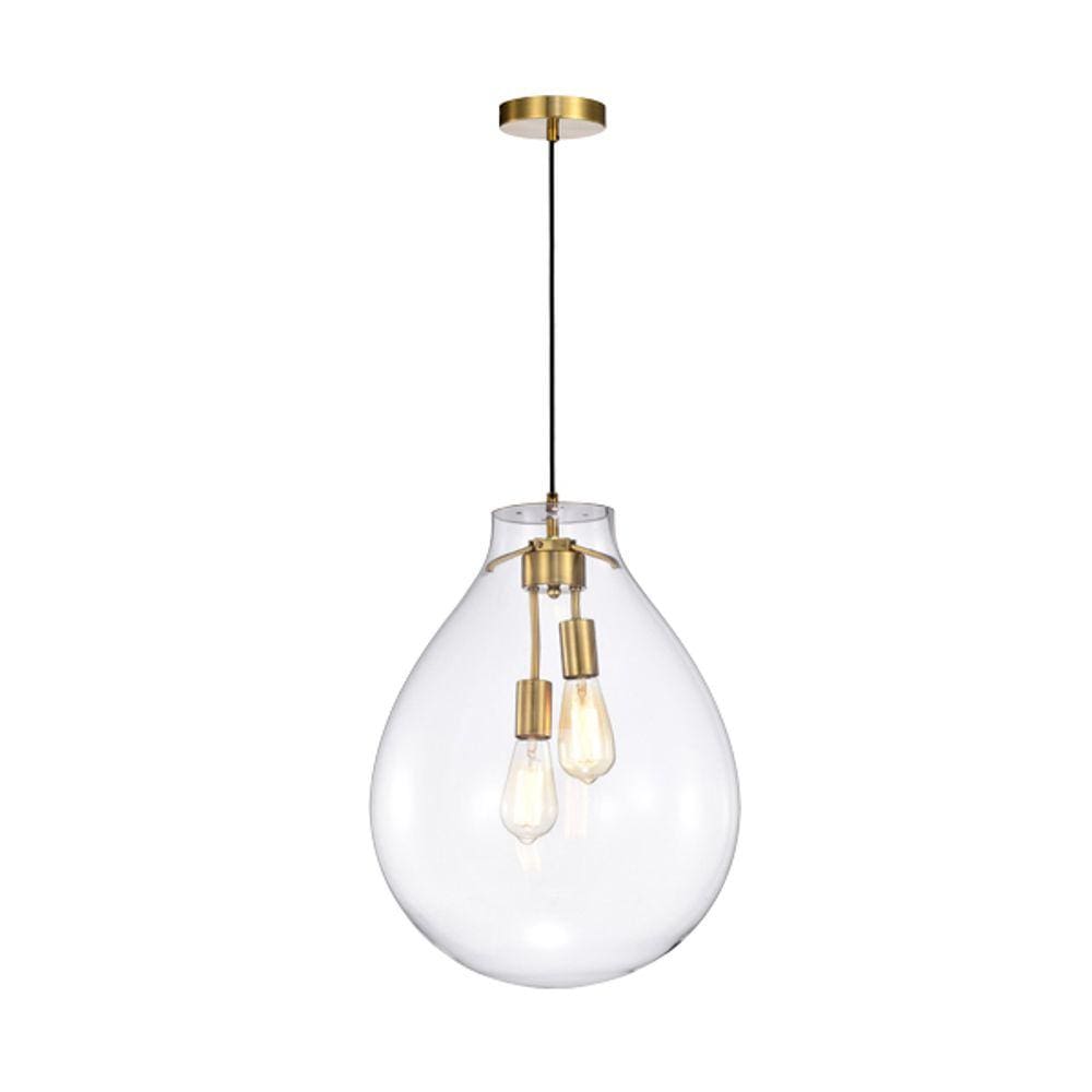 Pendente Tommy Ø40xh52cm – Dourado E Vidro Transparente
