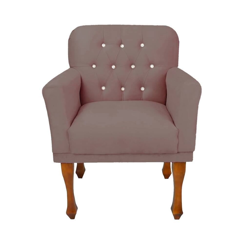 Poltrona Decorativa Para Sala de Estar Anitta Suede Rose LM DECOR