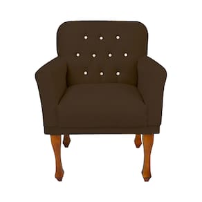 Poltrona Decorativa Para Sala de Estar Anitta Suede Marrom LM DECOR
