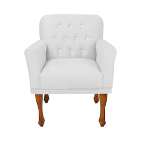 Cadeira Poltrona Decorativa Para Quarto e Closet Anitta Corano Branco LM DECOR