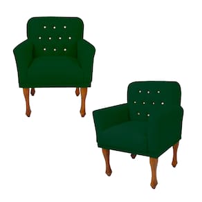 Jogo 2 Cadeira Poltrona Decorativa Sala Quarto Closet Anitta Suede Verde LM DECOR