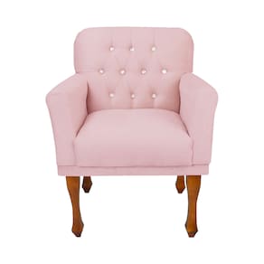 Poltrona Decorativa Para Sala de Estar Anitta Corano Rosa Bebe LM DECOR