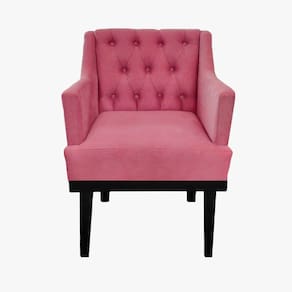 Poltrona Decorativa Em Capitonê Para Escritório Classica Suede Rosa Barbie LM DECOR