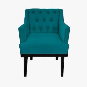 Combo 2 Poltronas Decorativa Em Capitonê Para Sala de Recepção Classica Suede Azul Turquesa LM DECOR