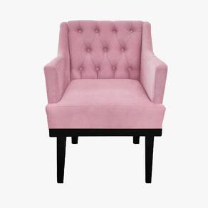 Kit 2 Poltronas Decorativa Em Capitonê Para Salão de Beleza Classica Suede Rosa Claro LM DECOR