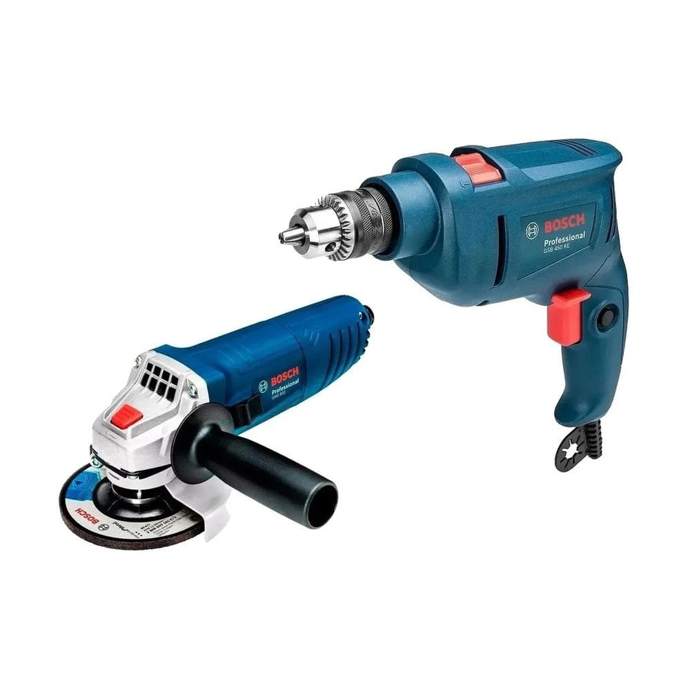 Kit Furadeira De Impacto Bosch GSB 450 RE STD 450W 220V + Esmerilhadeira Bosch GWS 850 M14 850W 220V
