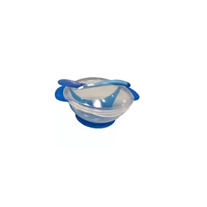 Conjunto Prato e Colher Infantil de Plástico e Silicone