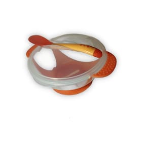 Conjunto Prato e Colher Infantil de Plástico e Silicone