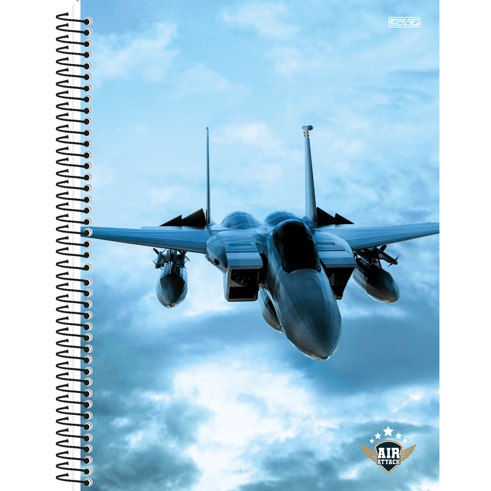 Caderno Espiral Universitário Cd Air Attack 1 Matéria 80 Folhas - São Domingos