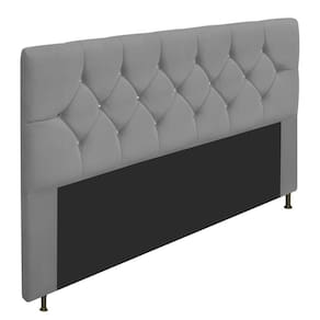 Cabeceira King C/ Strass 195 Cm Para Cama Box Corano Cinza