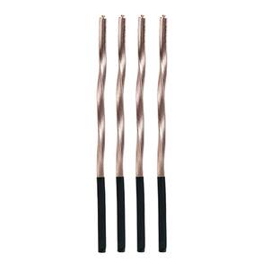 Vela Metalizada Torcida Rose Gold 15cm Silver Festas
