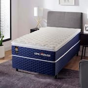 Conjunto Cama Box Solteiro Lagras 88x188x66 Azul c/ Molas Ensacadas