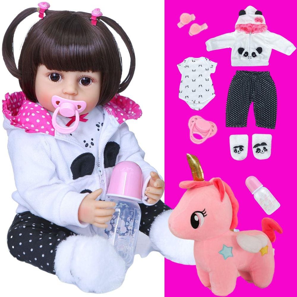 Brastoy Boneca Bebê Reborn Menina Silicone 