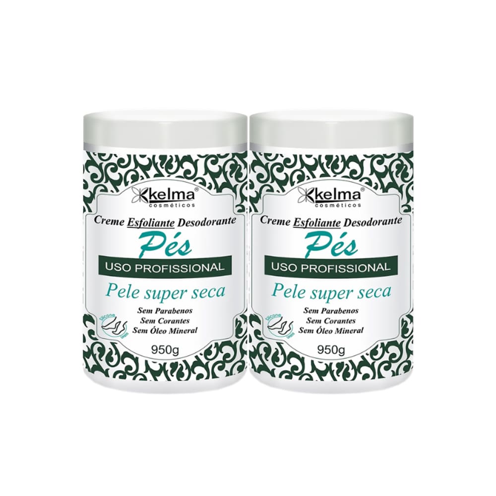 Kit C/02 Creme Esfoliante Para Pés Kelma Profissinal - 950gr