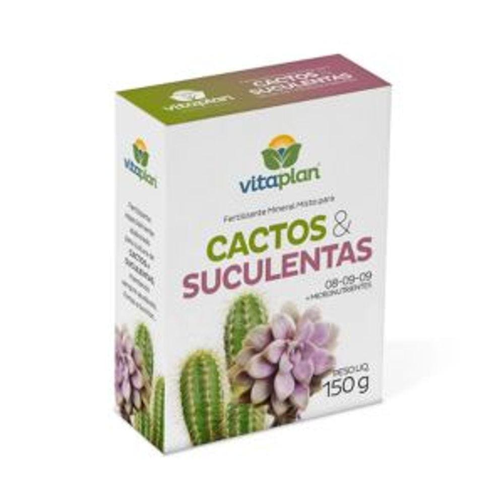 FERTILIZANTE MINERAL MISTO PARA CACTOS E SUCULENTAS 08-09-09 + MICRONUTRIENTES 150g VITAPLAN