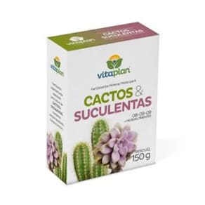 FERTILIZANTE MINERAL MISTO PARA CACTOS E SUCULENTAS 08-09-09 + MICRONUTRIENTES 150g VITAPLAN