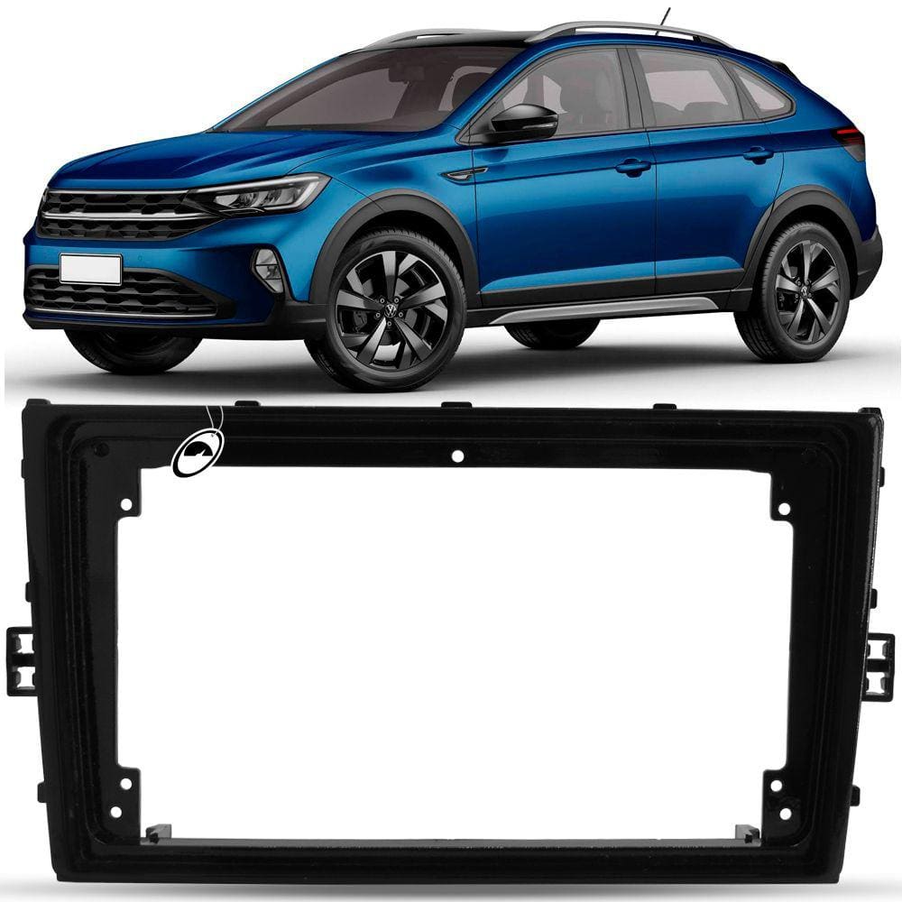 Moldura De Painel 2 Din 9” Polegadas Nivus 2020 Em Diante - Black Piano