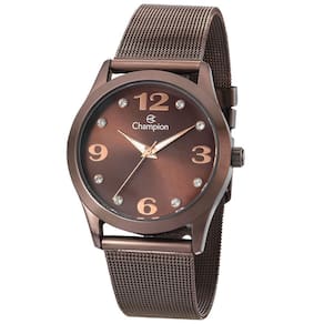 Relógio CHAMPION feminino marrom chocolate esteira CN29098R