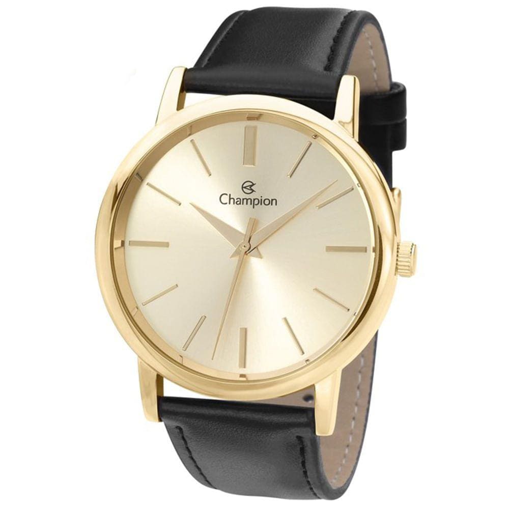 Relógio CHAMPION feminino couro dourado CN20711X