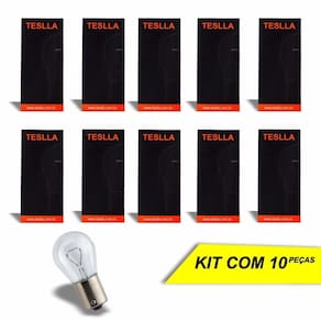 Lâmpada Luz de Ré Freio Pisca P21W Teslla Halógena 12V 21W 3200K - 10 Peças