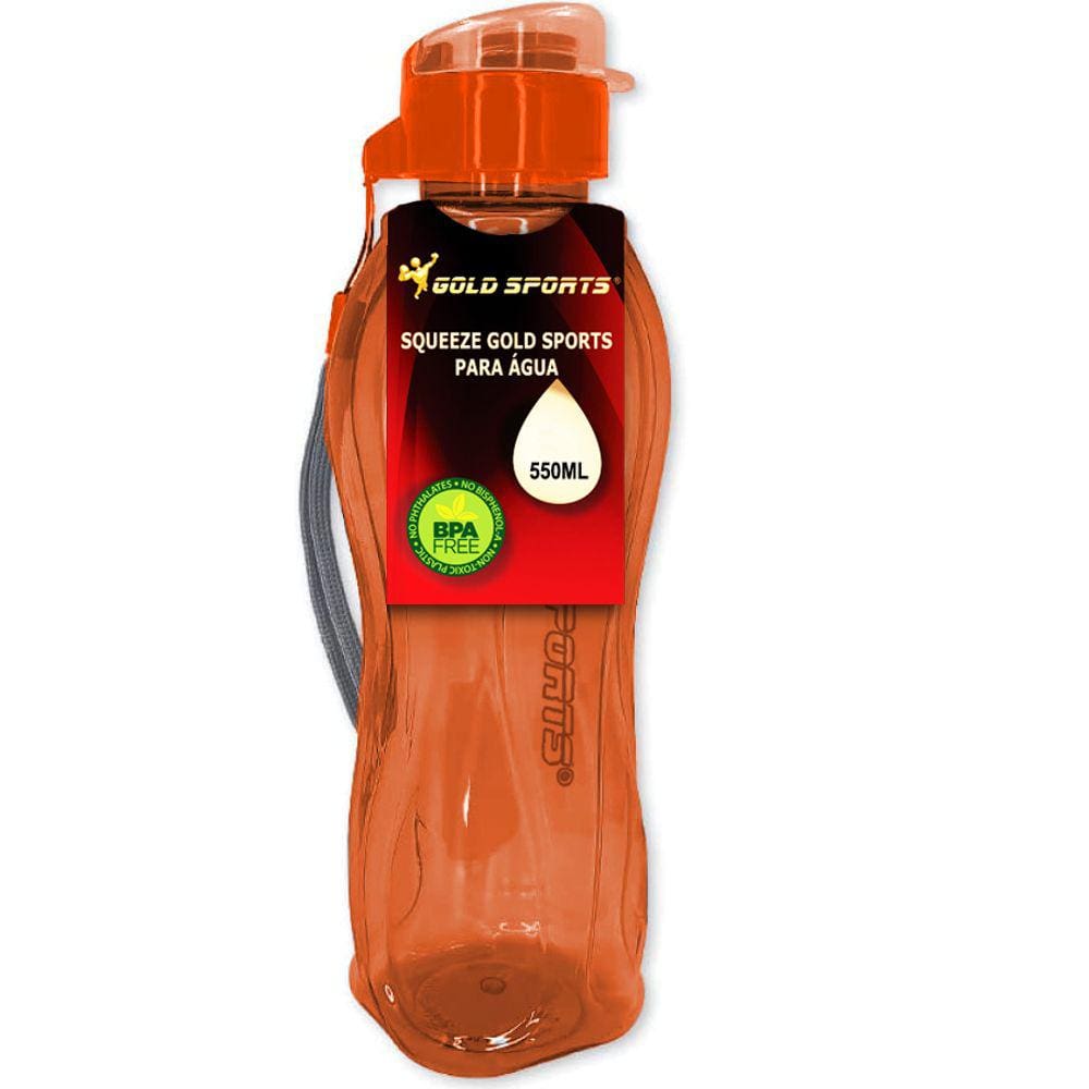 Garrafa Squeeze Gold Sports Resistence Translucid Special - BPA FREE- 550ML